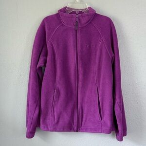 Columbia women's purple fleece jacket size M comfortable zip pockets